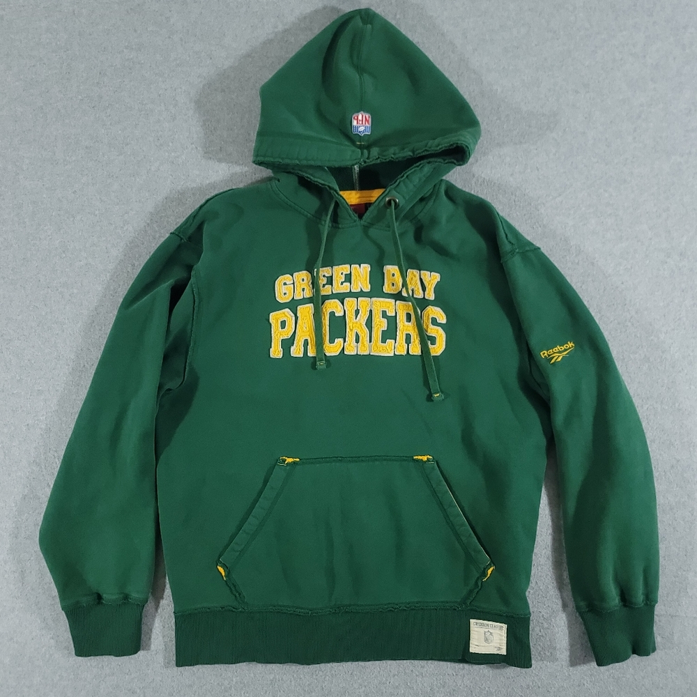 Reebok NFL Gridiron Classic Hoodie Green Bay Packers Medium Green M